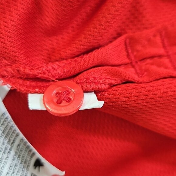Nike Dri-Fit Athletic Shirt Polo Tennis Golf Men's M Medium Nike Red & White EUC - Picture 7 of 16
